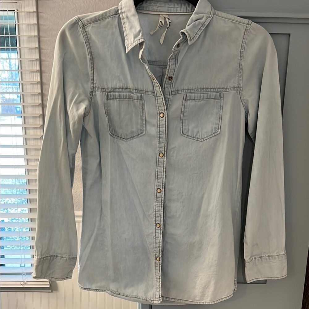 Girl Krazy Light Blue Cotton Shirt